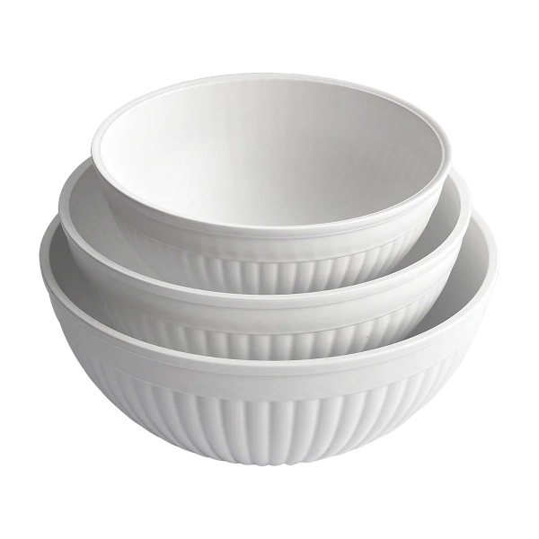 Nordic Ware 3-Piece Mixing and Prep Bowl Set, White