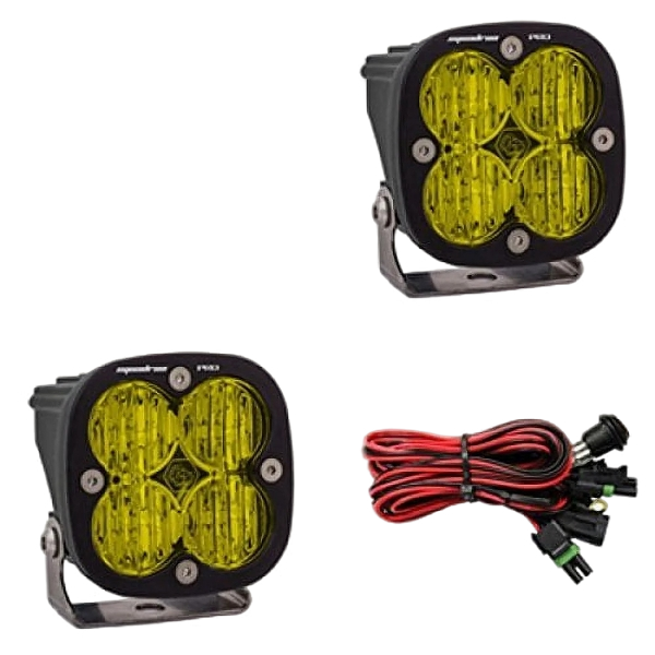 Baja Designs Squadron PRO Pair UTV LED Light Wide Cornering Amber Pattern